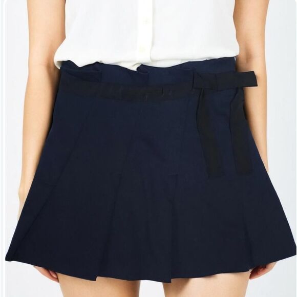 Halogen Womens A-line Pleated Dark Blue Mini Old Money Tennis Skirt Size 12